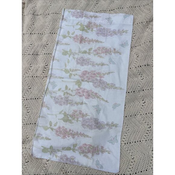 Vintage Single Martex King Size Pillowcase with Butterflies Floral Boho - Picture 1 of 7